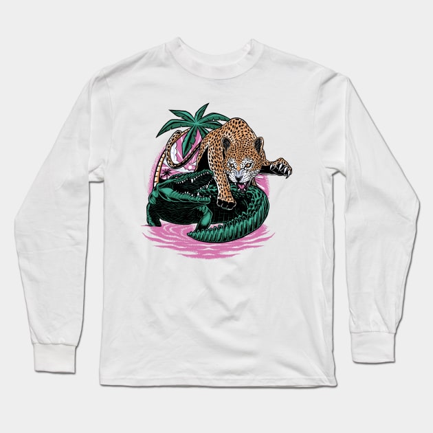 CROCODILE VS LEOPARD Long Sleeve T-Shirt by ejajanuar